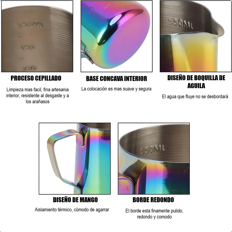 JARRA ESPUMANTE DE ACERO INOXIDABLE 550 ML PARA CAFE - 2