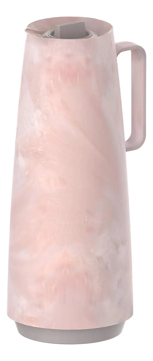 TETERA TE RMICA DE 1 LITRO CON DECORACION JASPEADA ROSA - 1