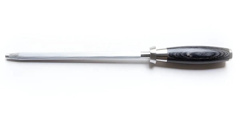 AFILADOR PROFESIONAL PARA CUCHILLOS CON MANGO DE MADERA PAKKA Y ACERO INOXIDABLE - 1