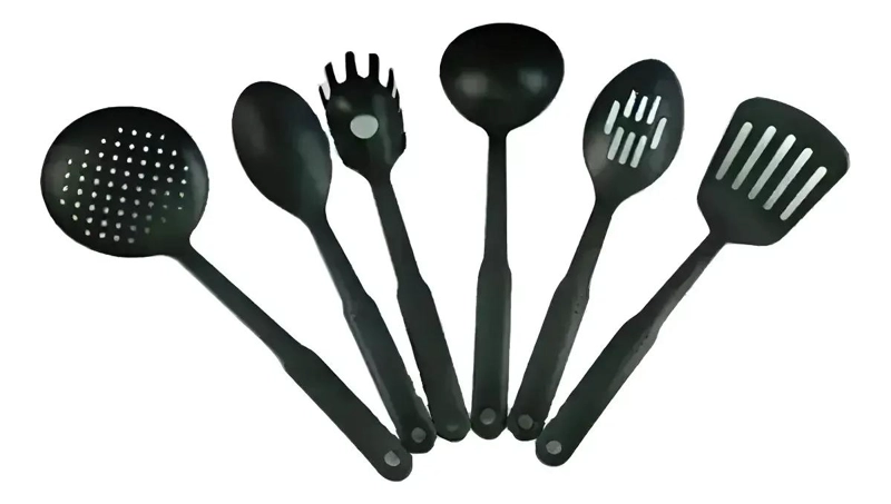 SET DE OLLAS Y UTENSILIOS DE COCINA 13 PIEZAS COLOR NEGRO - 4