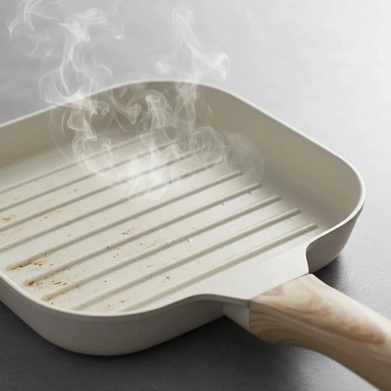 SARTE N GRILL CUADRADA ANTIADHERENTE CON MANGO DE MADERA - 4