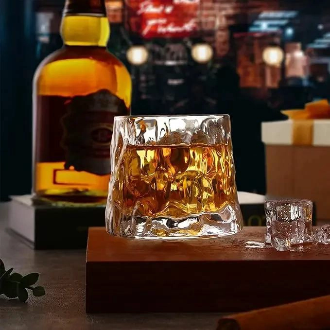 SET DE 6 VASOS DE WHISKY DE VIDRIO ELEGANTES Y RESISTENTES - 6