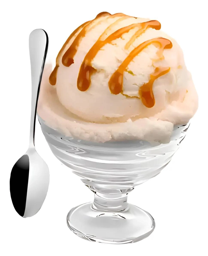 SET DE 4 COPAS DE HELADO 300ML Y 6 CUCHARAS DE ACERO INOXIDABLE - 2