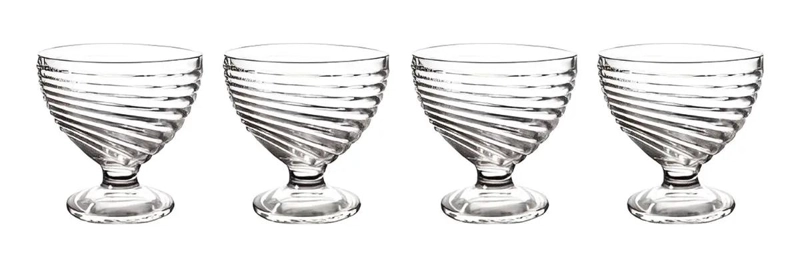 SET DE 4 COPAS DE HELADO 300ML Y 6 CUCHARAS DE ACERO INOXIDABLE - 3
