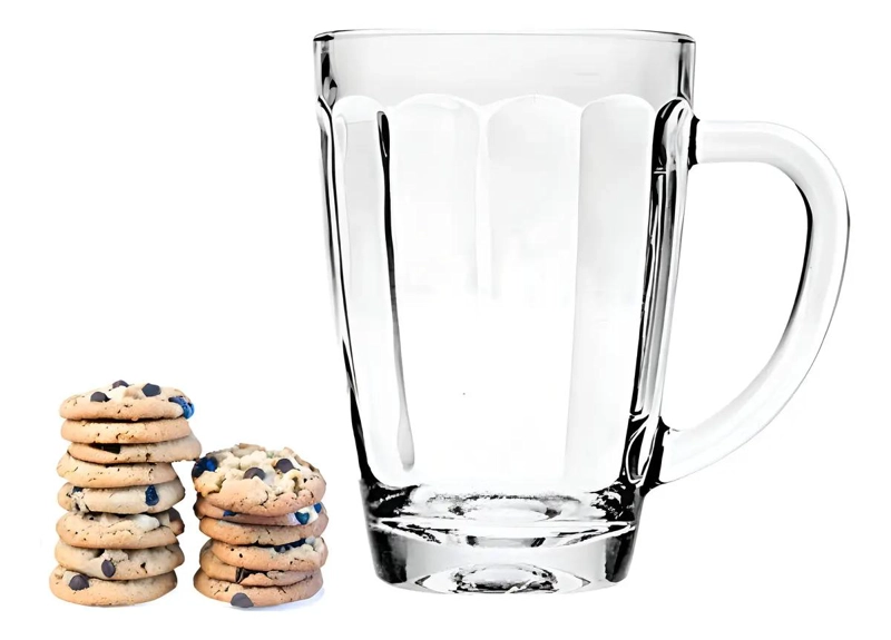SET DE 4 TAZAS DE VIDRIO DE 375 ML PARA BEBIDAS CALIENTES Y FRIAS - 1