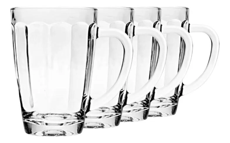 SET DE 4 TAZAS DE VIDRIO DE 375 ML PARA BEBIDAS CALIENTES Y FRIAS - 2
