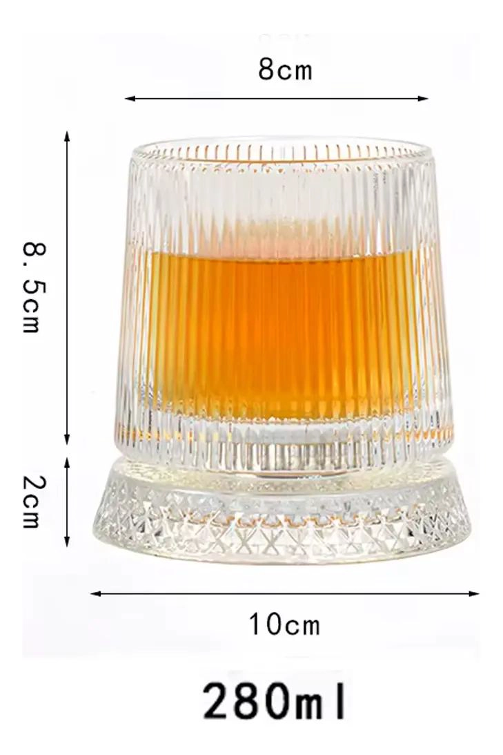 VASO GIRATORIO PARA WHISKY CON BASE 360 Y CAPACIDAD DE 280 ML - 5