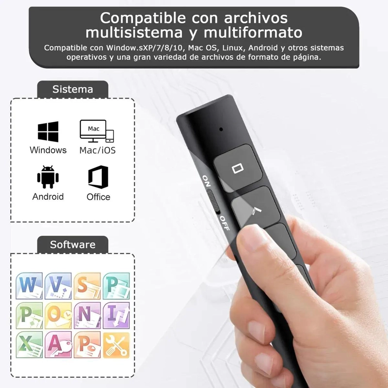 CONTROL REMOTO INALAMBRICO PARA PRESENTACIONES CON PUNTERO LASER - 3