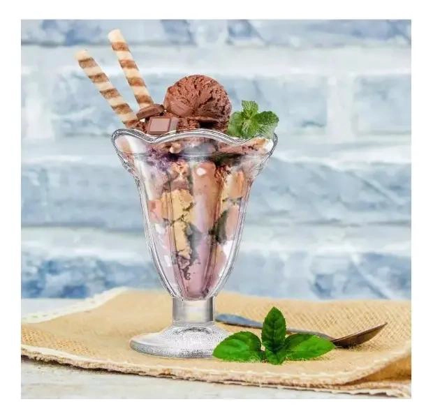 ELEGANTES COPAS DE VIDRIO PARA POSTRES Y HELADOS PACK DE 6 - 3