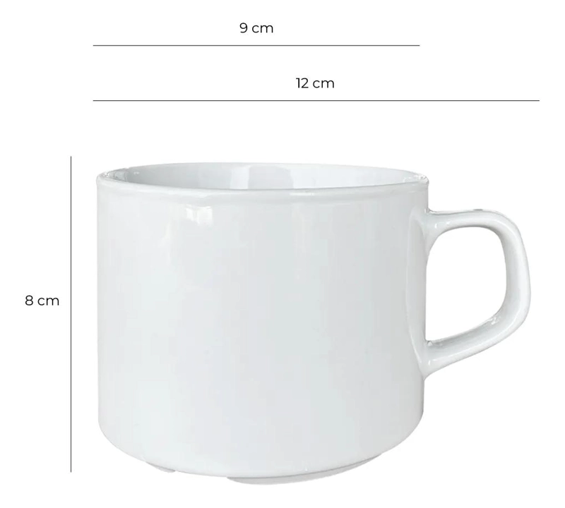 SET DE 6 TAZAS DE PORCELANA APILABLES PARA BEBIDAS CALIENTES - 5