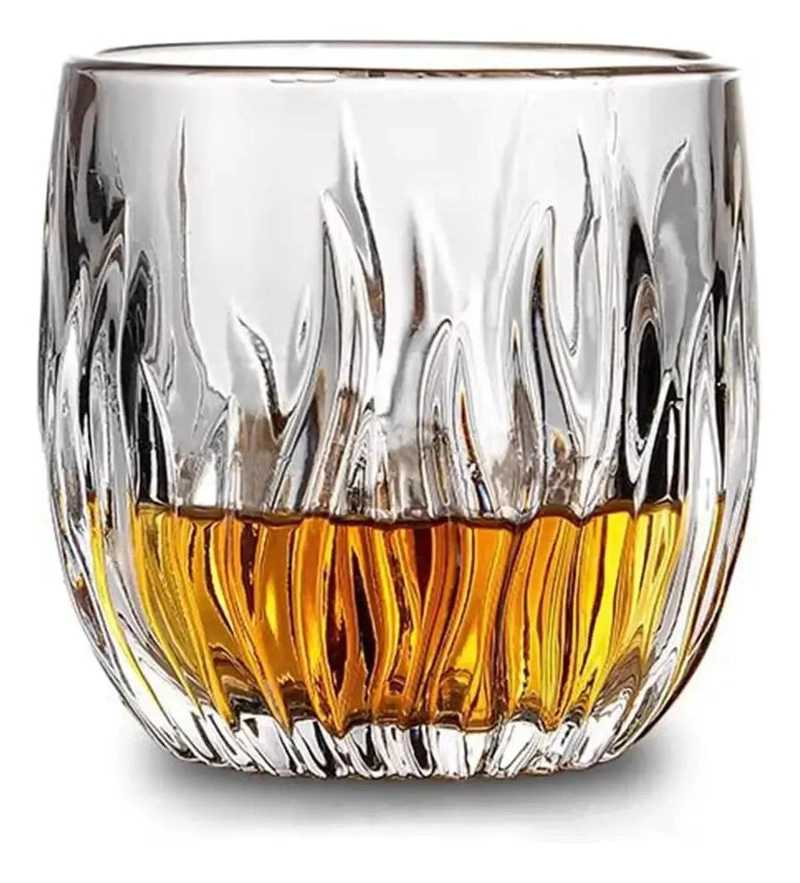 SET DE 6 VASOS DE WHISKY BAJOS DE VIDRIO ELEGANTES 280ML - 2