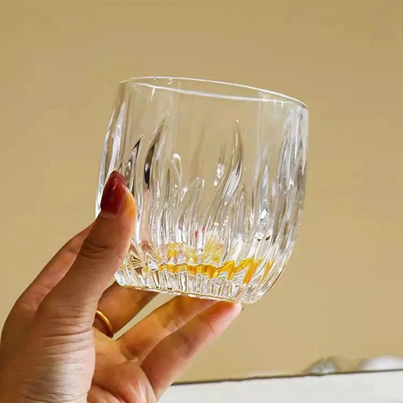 SET DE 6 VASOS DE WHISKY BAJOS DE VIDRIO ELEGANTES 280ML - 3