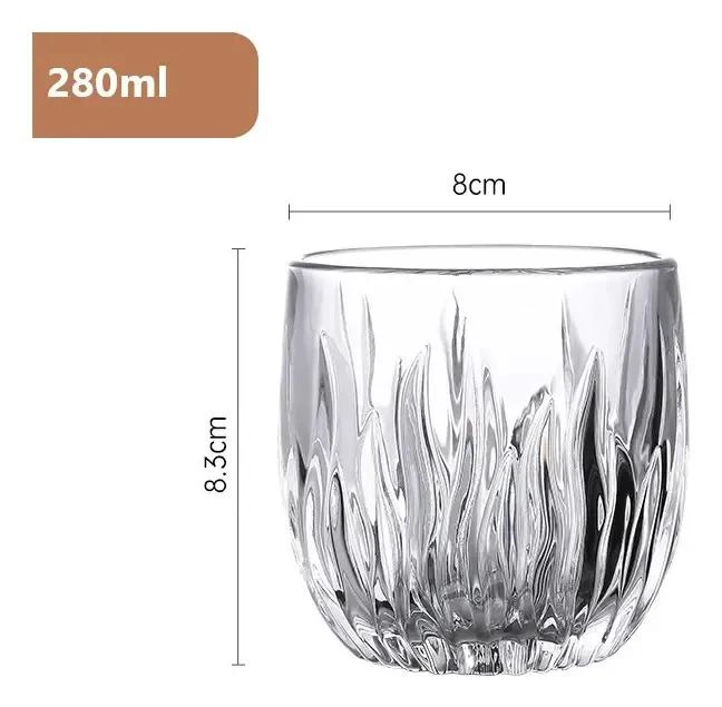 SET DE 6 VASOS DE WHISKY BAJOS DE VIDRIO ELEGANTES 280ML - 4