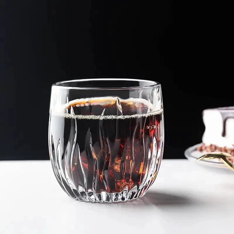 SET DE 6 VASOS DE WHISKY BAJOS DE VIDRIO ELEGANTES 280ML - 6