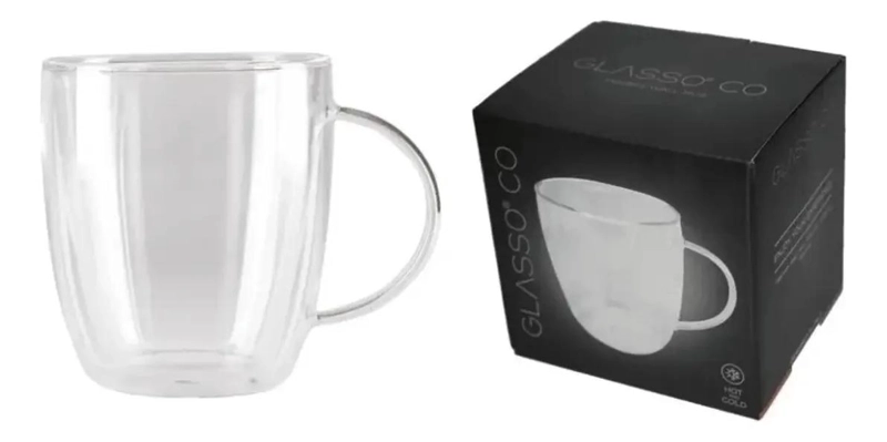TAZON DE VIDRIO DOBLE PARED 470 ML IDEAL PARA BEBIDAS - 2