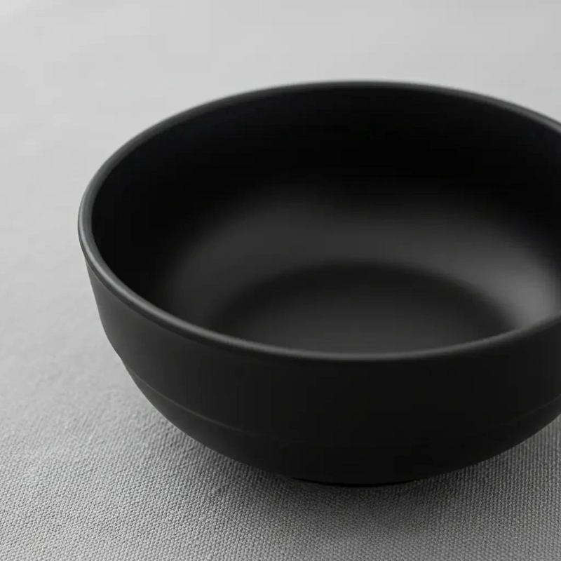 TAZA DE MELAMINA NEGRA 15.3X15.3X5.3 CM DISEÑO ELEGANTE - 1