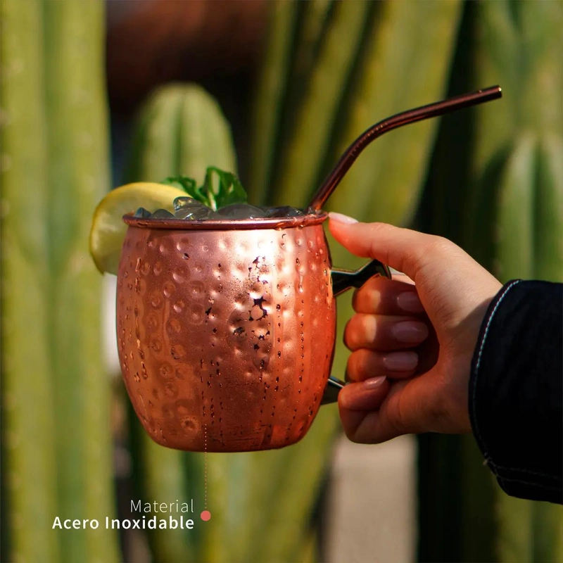 SET DE 2 VASOS DE ACERO INOXIDABLE COLOR COBRE - 5
