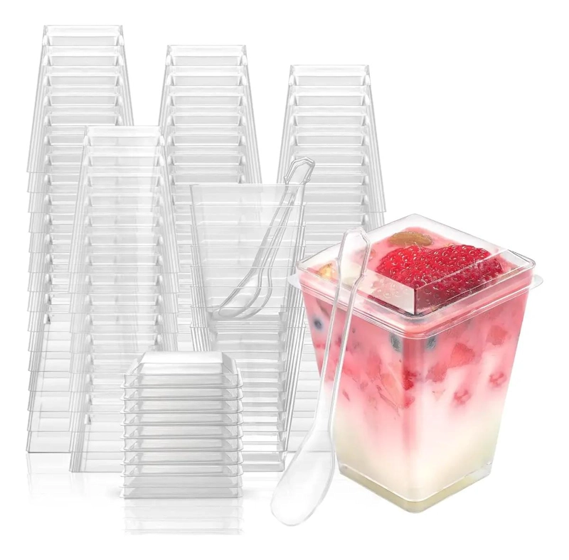 SET DE 50 VASOS DE PLASTICO PARA POSTRES Y DEGUSTACIONES - 1
