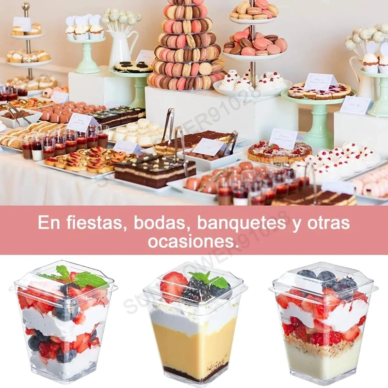 SET DE 50 VASOS DE PLASTICO PARA POSTRES Y DEGUSTACIONES - 4