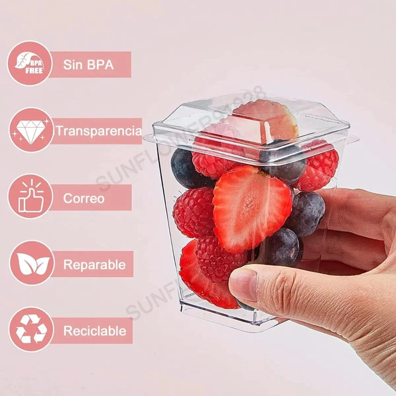 SET DE 50 VASOS DE PLASTICO PARA POSTRES Y DEGUSTACIONES - 5
