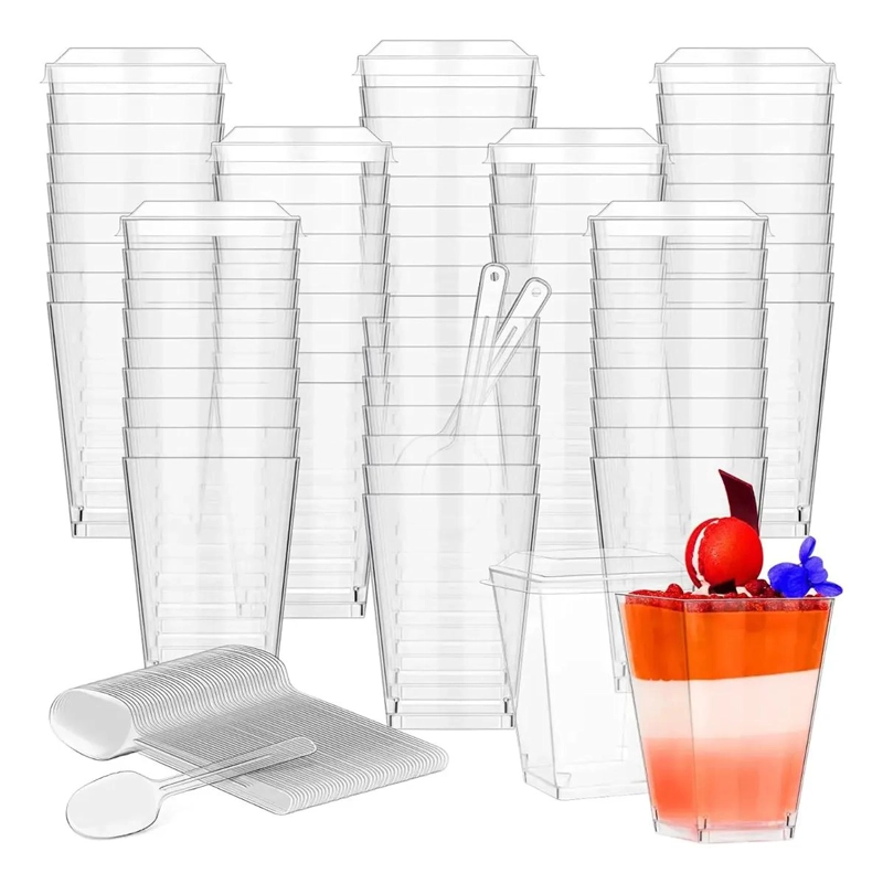 SET DE 50 VASOS DE PLASTICO PARA POSTRES Y DEGUSTACIONES - 9