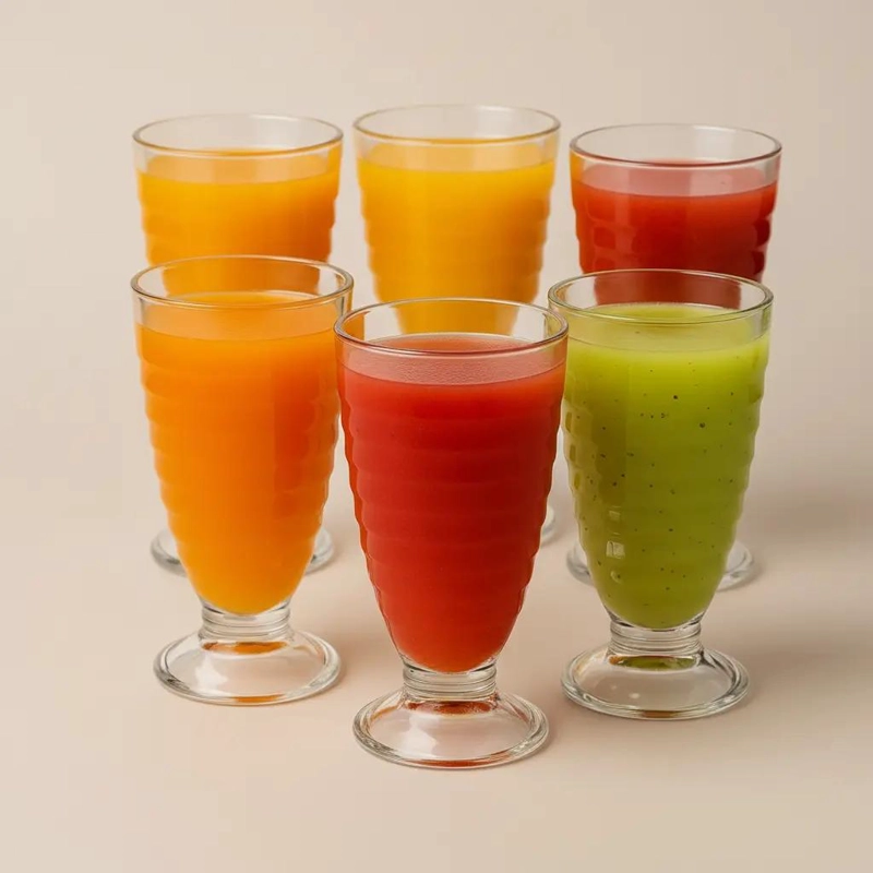 SET DE 6 COPAS DE VIDRIO PARA POSTRES Y BEBIDAS 380 ML - 10