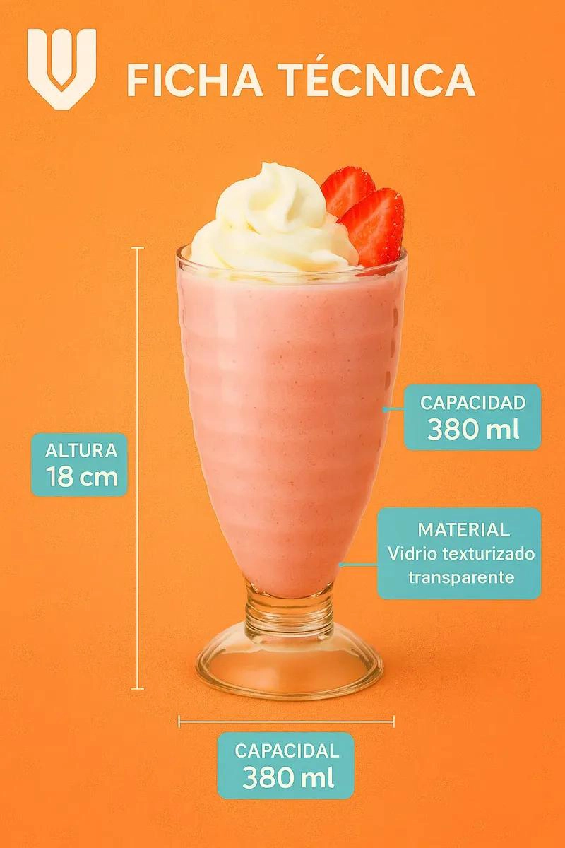 SET DE 6 COPAS DE VIDRIO PARA POSTRES Y BEBIDAS 380 ML - 2