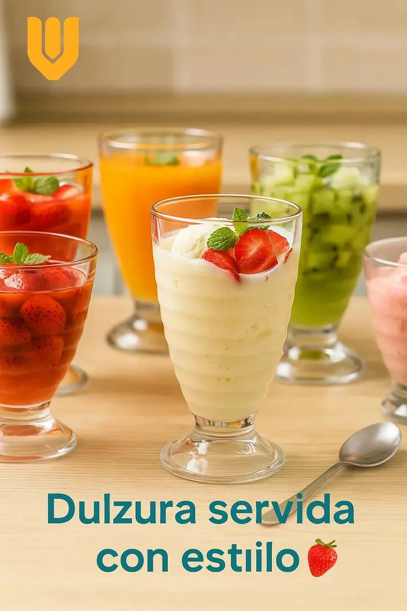 SET DE 6 COPAS DE VIDRIO PARA POSTRES Y BEBIDAS 380 ML - 3