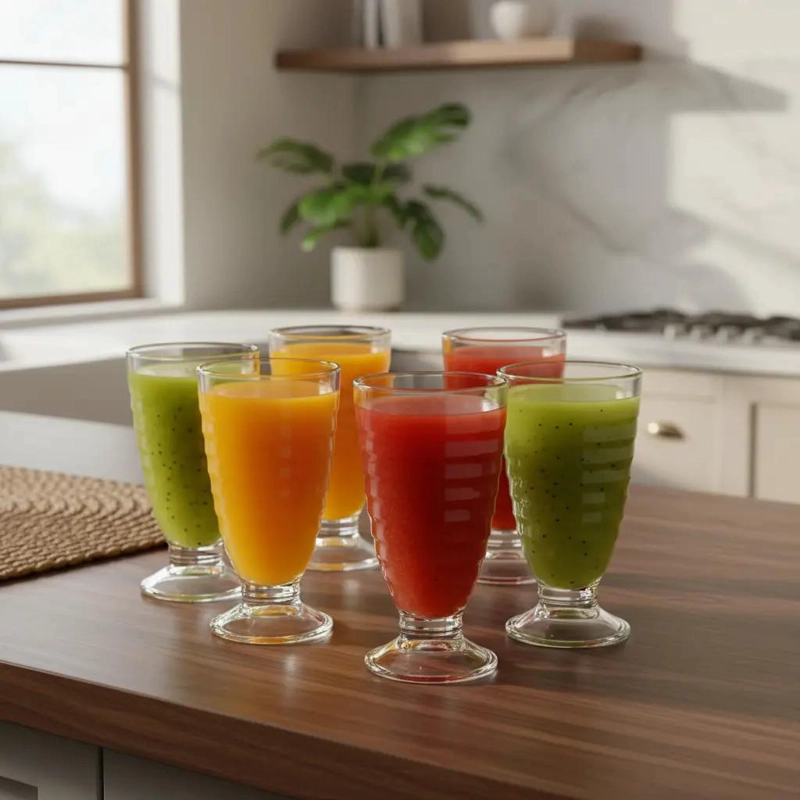 SET DE 6 COPAS DE VIDRIO PARA POSTRES Y BEBIDAS 380 ML - 4