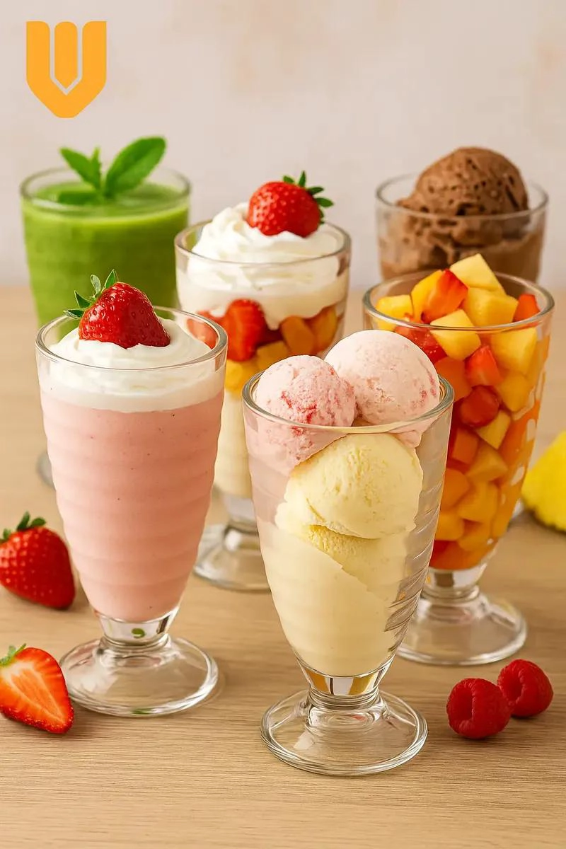SET DE 6 COPAS DE VIDRIO PARA POSTRES Y BEBIDAS 380 ML - 6