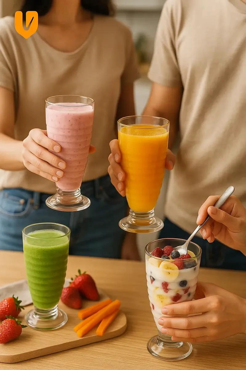 SET DE 6 COPAS DE VIDRIO PARA POSTRES Y BEBIDAS 380 ML - 7