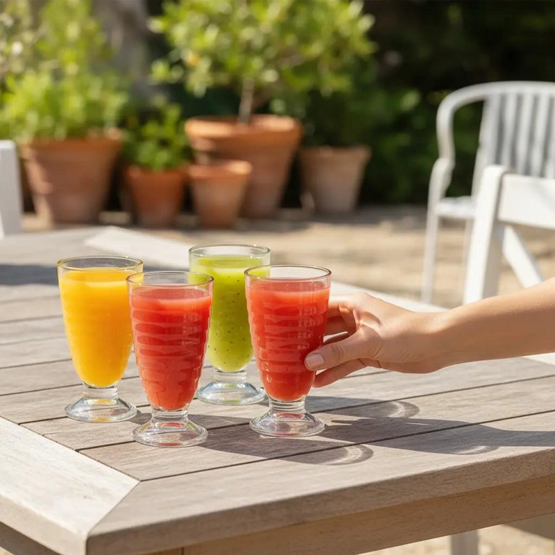 SET DE 6 COPAS DE VIDRIO PARA POSTRES Y BEBIDAS 380 ML - 8