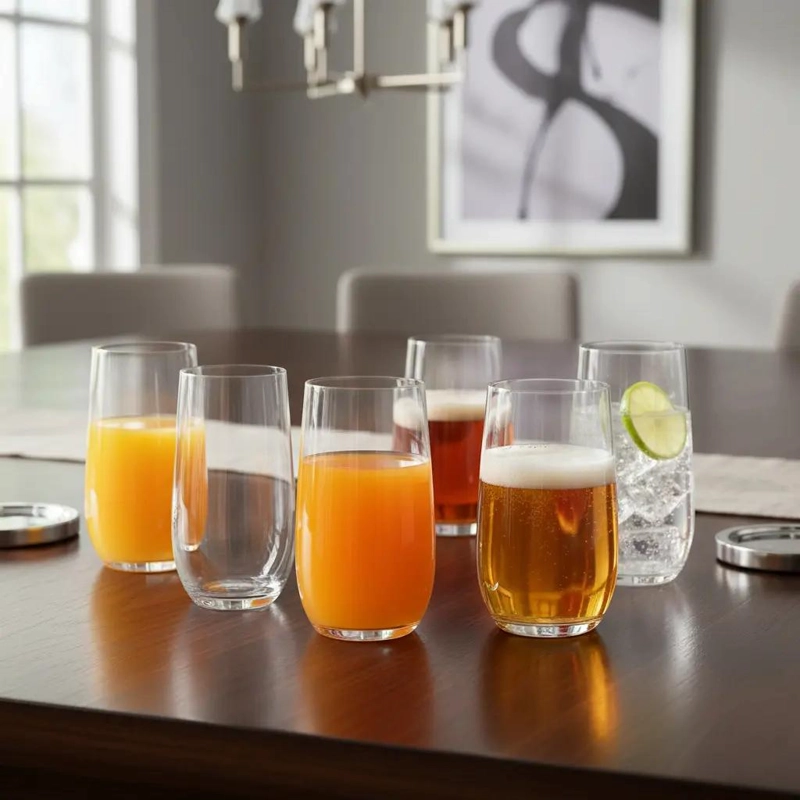 SET DE 6 VASOS DE VIDRIO RESISTENTE DE 520 ML PARA BEBIDAS - 10