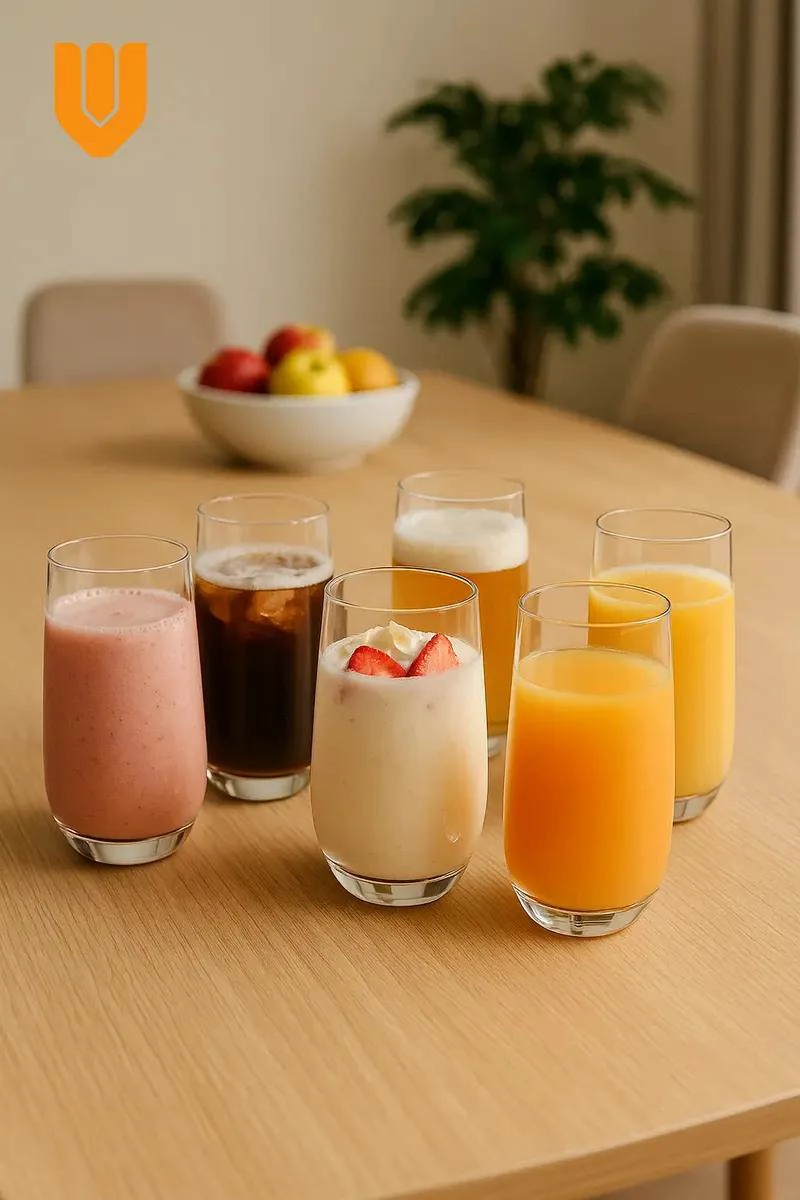 SET DE 6 VASOS DE VIDRIO RESISTENTE DE 520 ML PARA BEBIDAS - 3