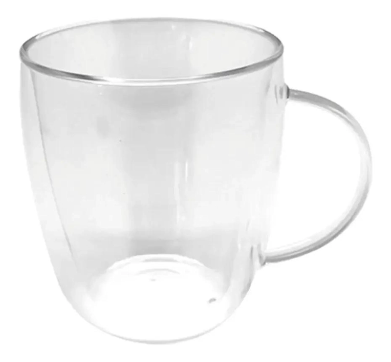 TAZON DE VIDRIO DOBLE PARED 470ML IDEAL PARA BEBIDAS Y COMIDAS - 1