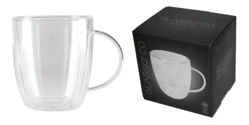 TAZON DE VIDRIO DOBLE PARED 470ML IDEAL PARA BEBIDAS Y COMIDAS - 2
