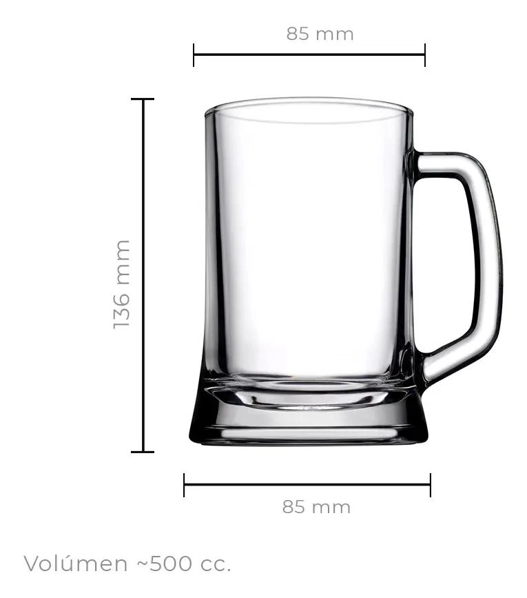 SET DE 2 MUGS DE CERVEZA DE VIDRIO TEMPLADO 500 CC - 6