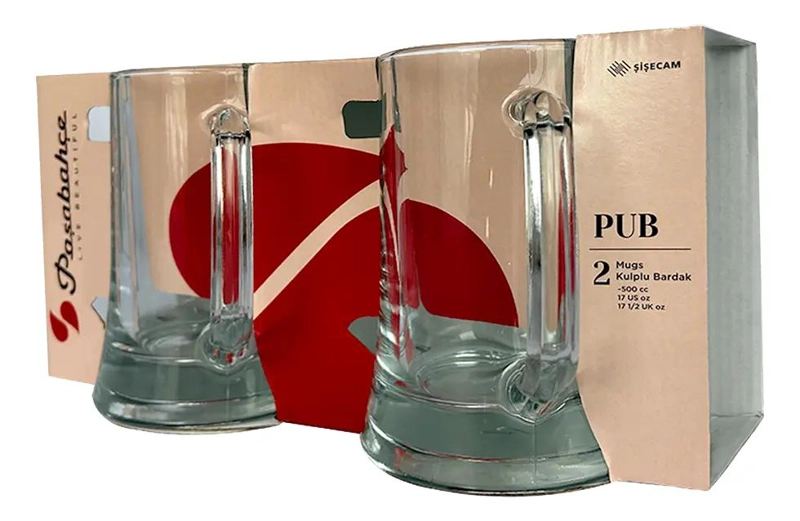 SET DE 2 MUGS DE CERVEZA DE VIDRIO TEMPLADO 500 CC - 7