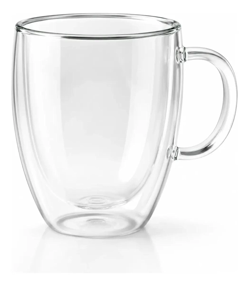 PACK DE 2 TAZAS DE VIDRIO DOBLE PARED 400ML PARA BEBIDAS CALIENTES - 5