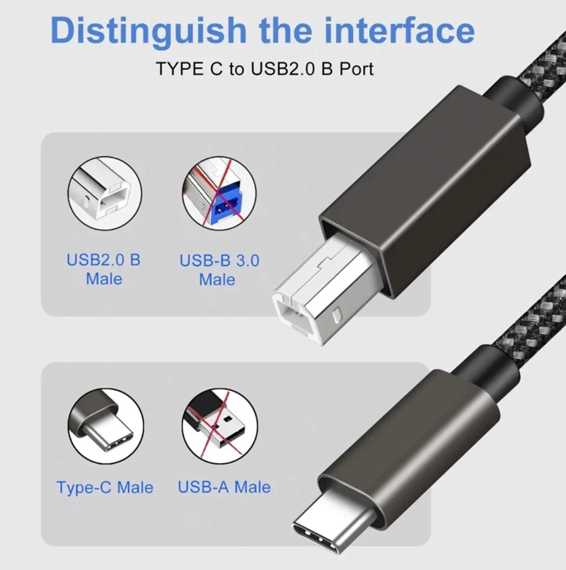 CABLE USB C A USB B DE 1.5 METROS PARA IMPRESORAS Y ESCANERES - 2
