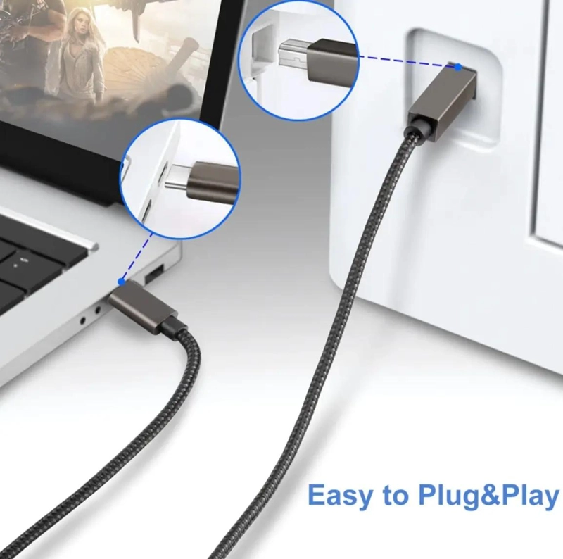CABLE USB C A USB B DE 1.5 METROS PARA IMPRESORAS Y ESCANERES - 5