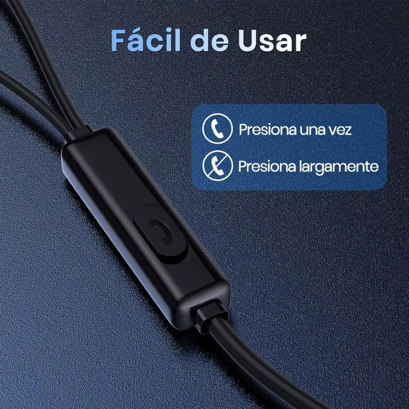 AUDIFONOS IN-EAR MANOS LIBRES CON CONECTOR 3.5MM PARA MUSICA Y LLAMADAS - 3