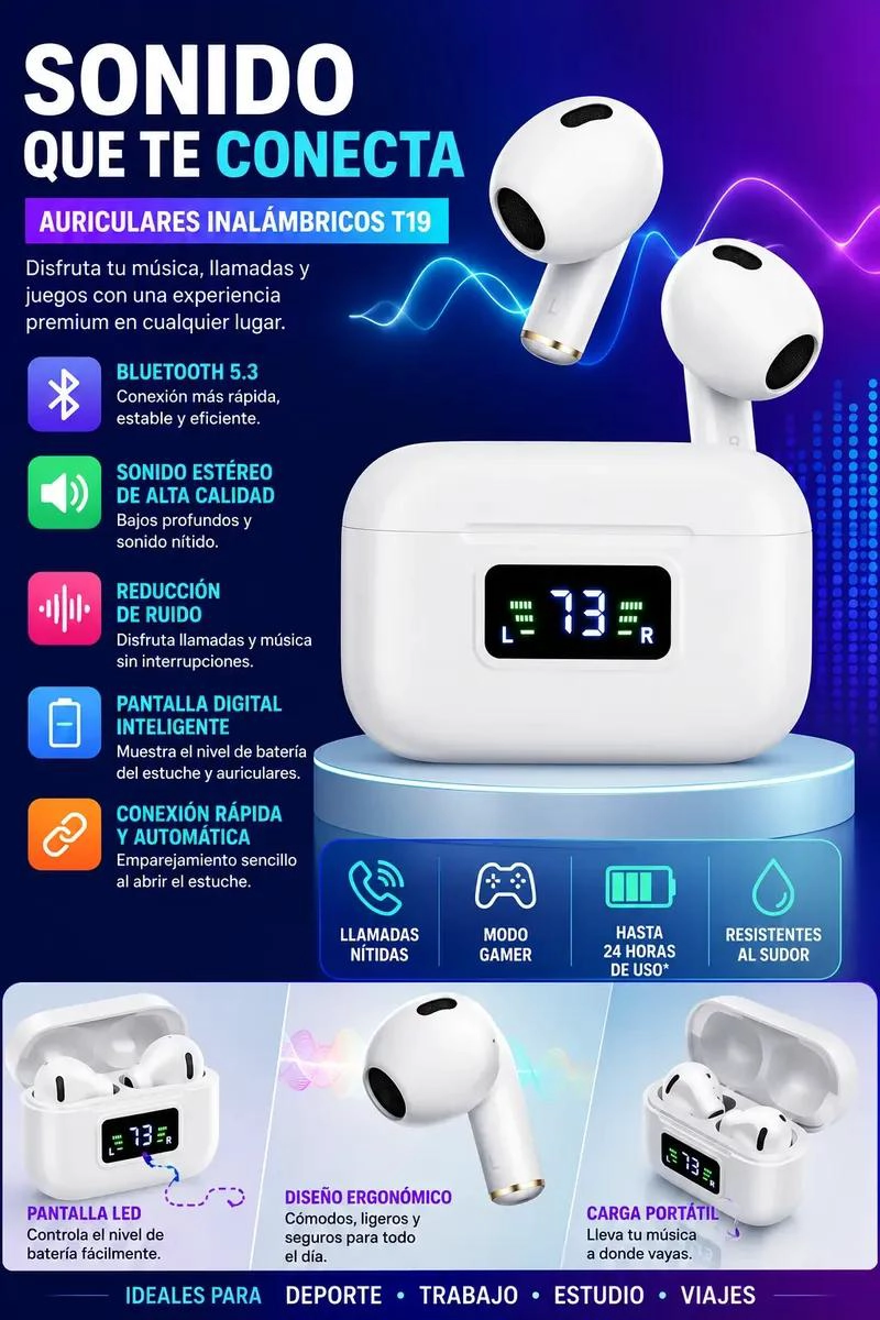 AUDIFONOS INALAMBRICOS ESTE REO BLUETOOTH 5.3 CON REDUCCION DE RUIDO - 2