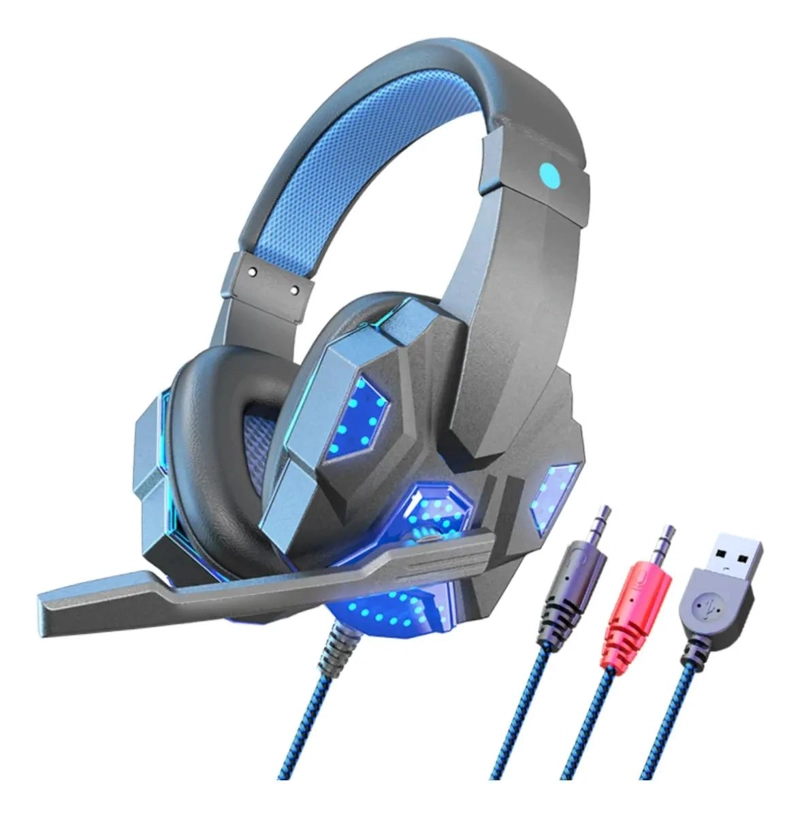 AURICULARES GAMING ESPORTS CON LUZ Y MICROFONO HD - 1