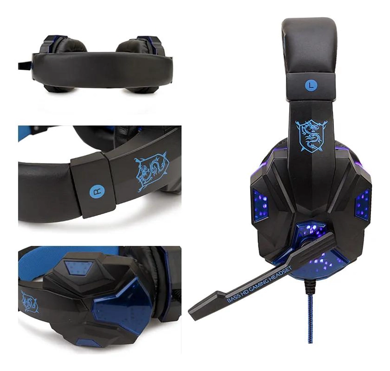 AURICULARES GAMING ESPORTS CON LUZ Y MICROFONO HD - 2
