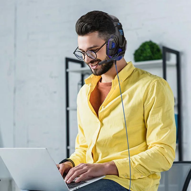 AURICULARES GAMING ESPORTS CON LUZ Y MICROFONO HD - 4