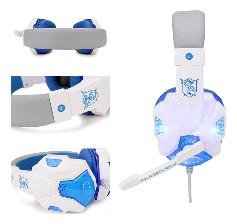 AURICULARES GAMING ESPORTS CON LUZ LED Y MICROFONO - 4