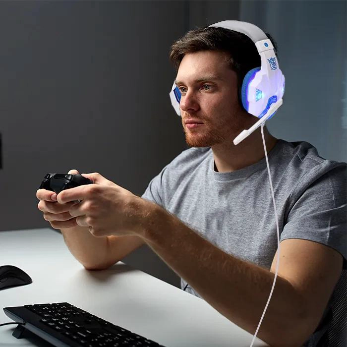 AURICULARES GAMING ESPORTS CON LUZ LED Y MICROFONO - 6