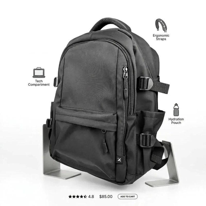 MOCHILA PARA NOTEBOOK 15.6 CON COMPARTIMENTOS Y ACOLCHADO - 5