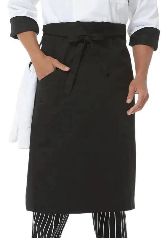MANDIL CLASICO NEGRO PARA COCINA Y SALON CON BOLSILLOS - 2